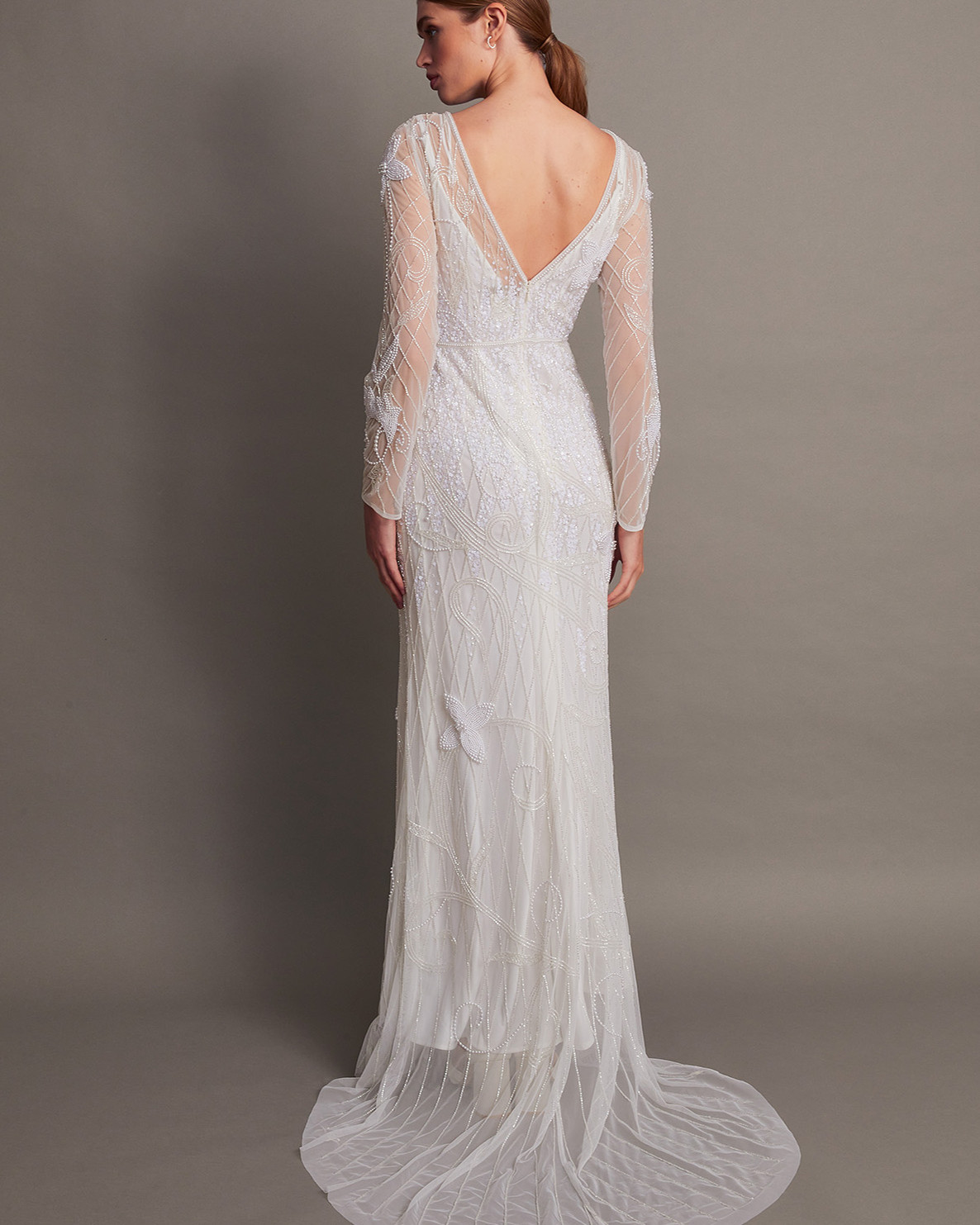 Monsoon Alexa Beaded Bridal Dress Viscose