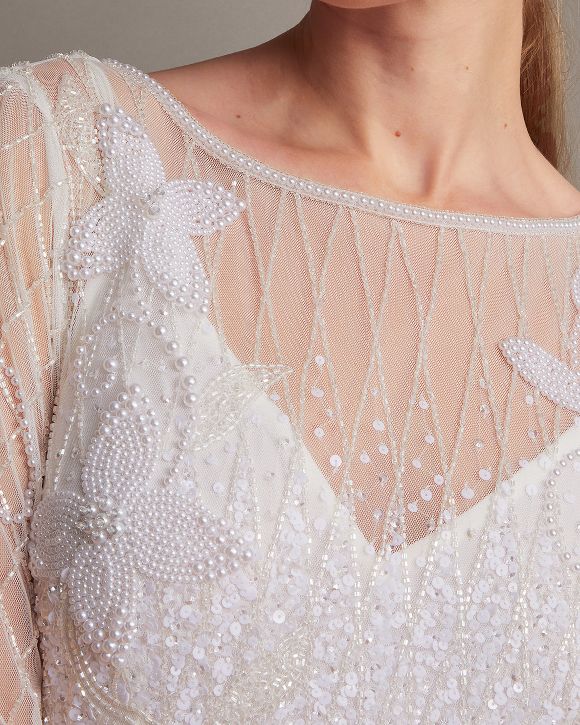 Monsoon Alexa Beaded Bridal Dress Viscose