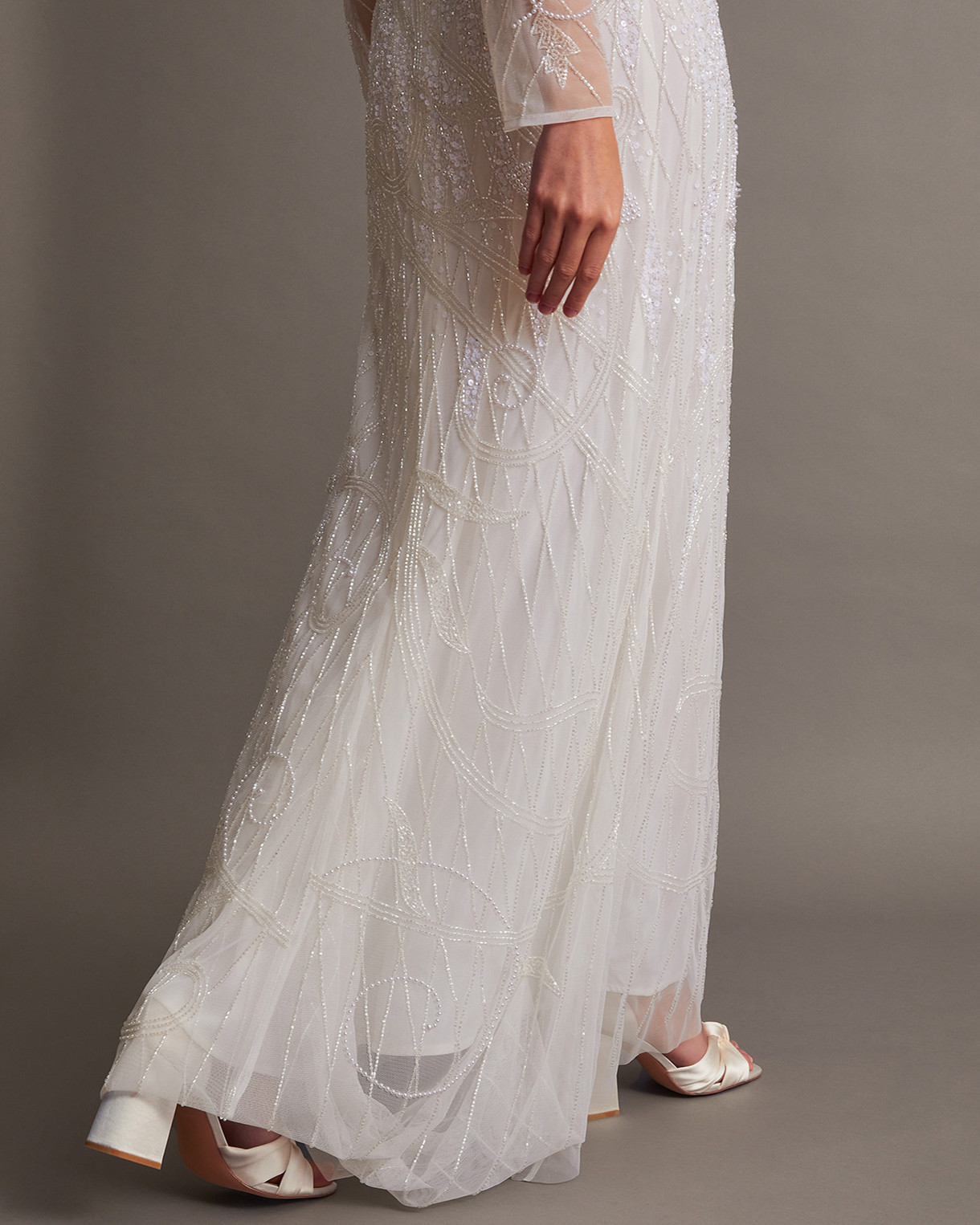 Monsoon Alexa Beaded Bridal Dress Viscose