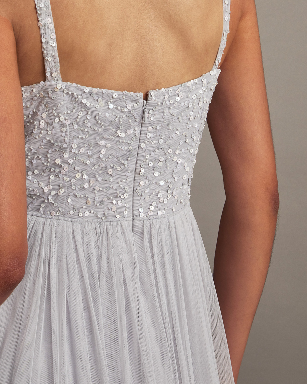 Monsoon Anne Mesh Maxi Dress in Recycled Polyester Viscose