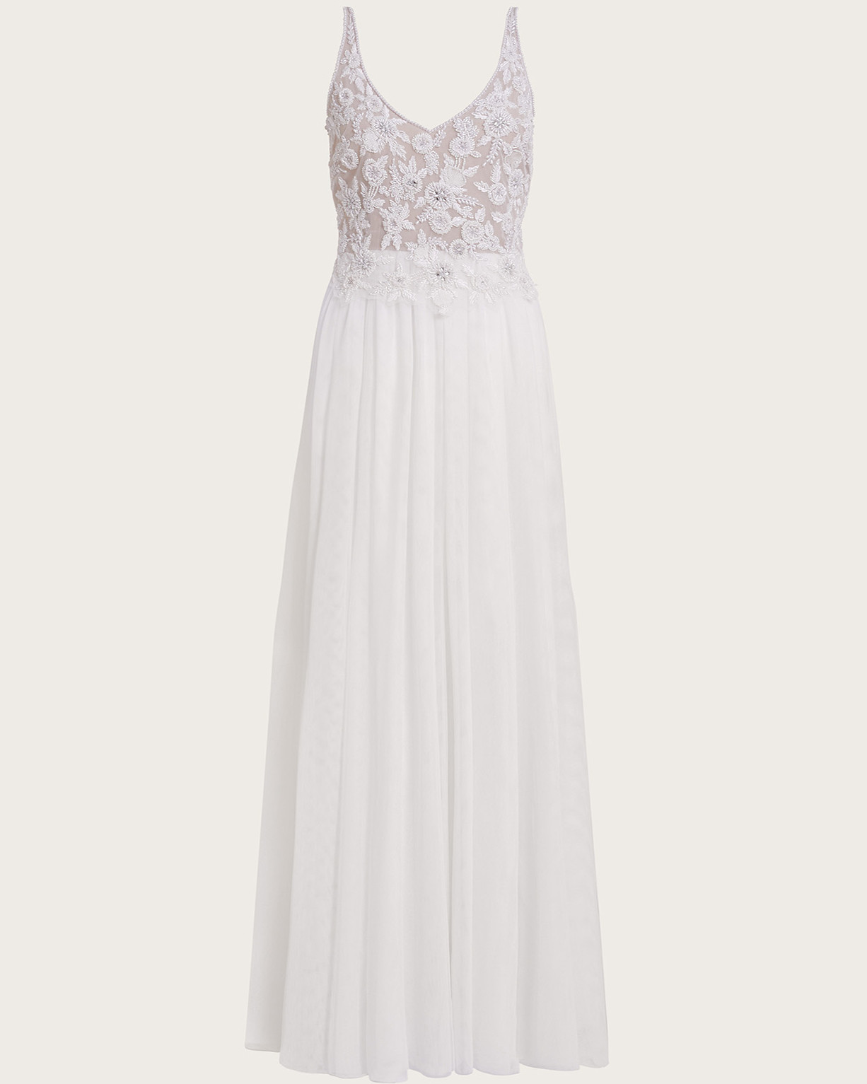 Monsoon Delilah Embellished Bridal Dress Viscose