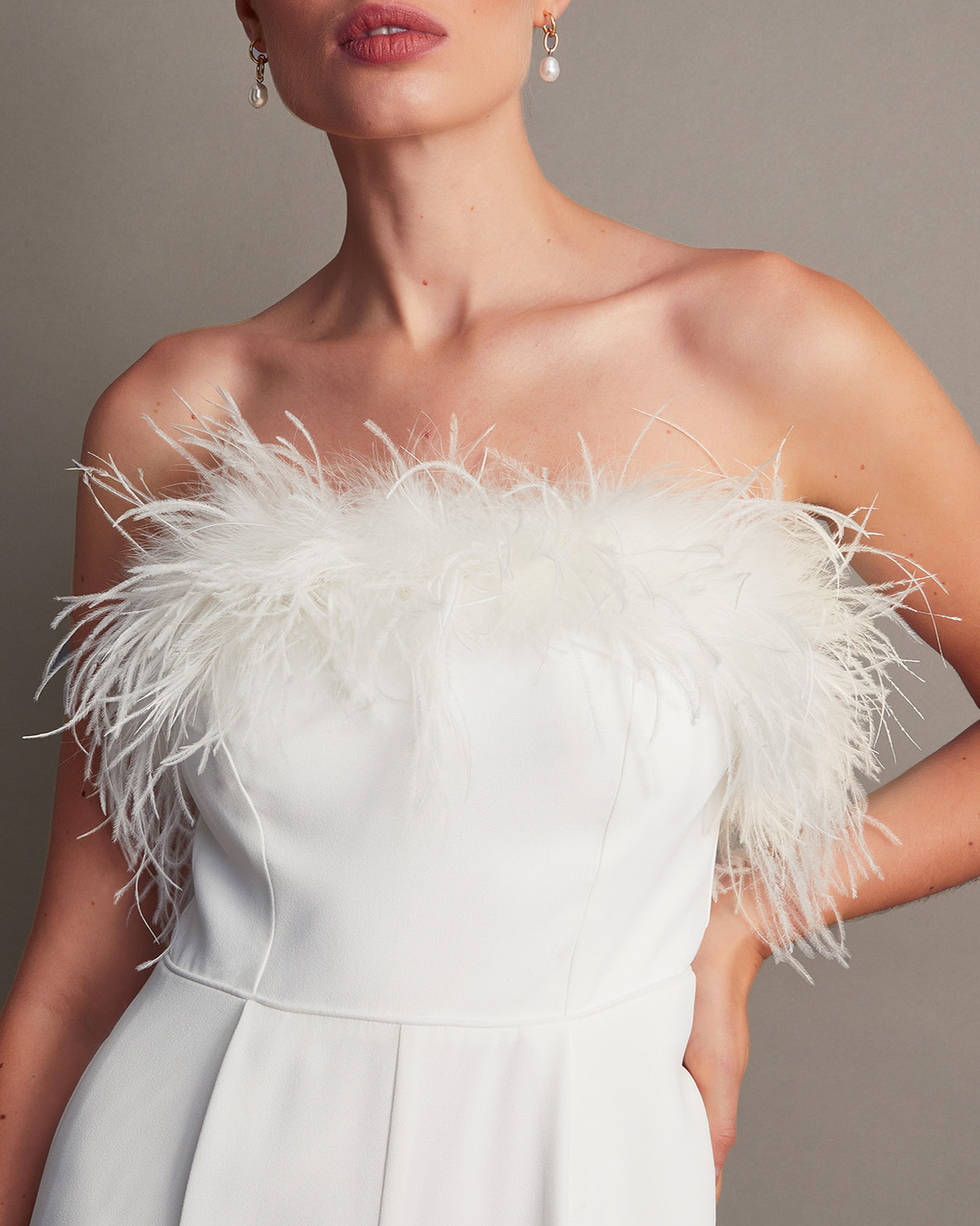 Monsoon Diane Feather Bridal Jumpsuit Viscose