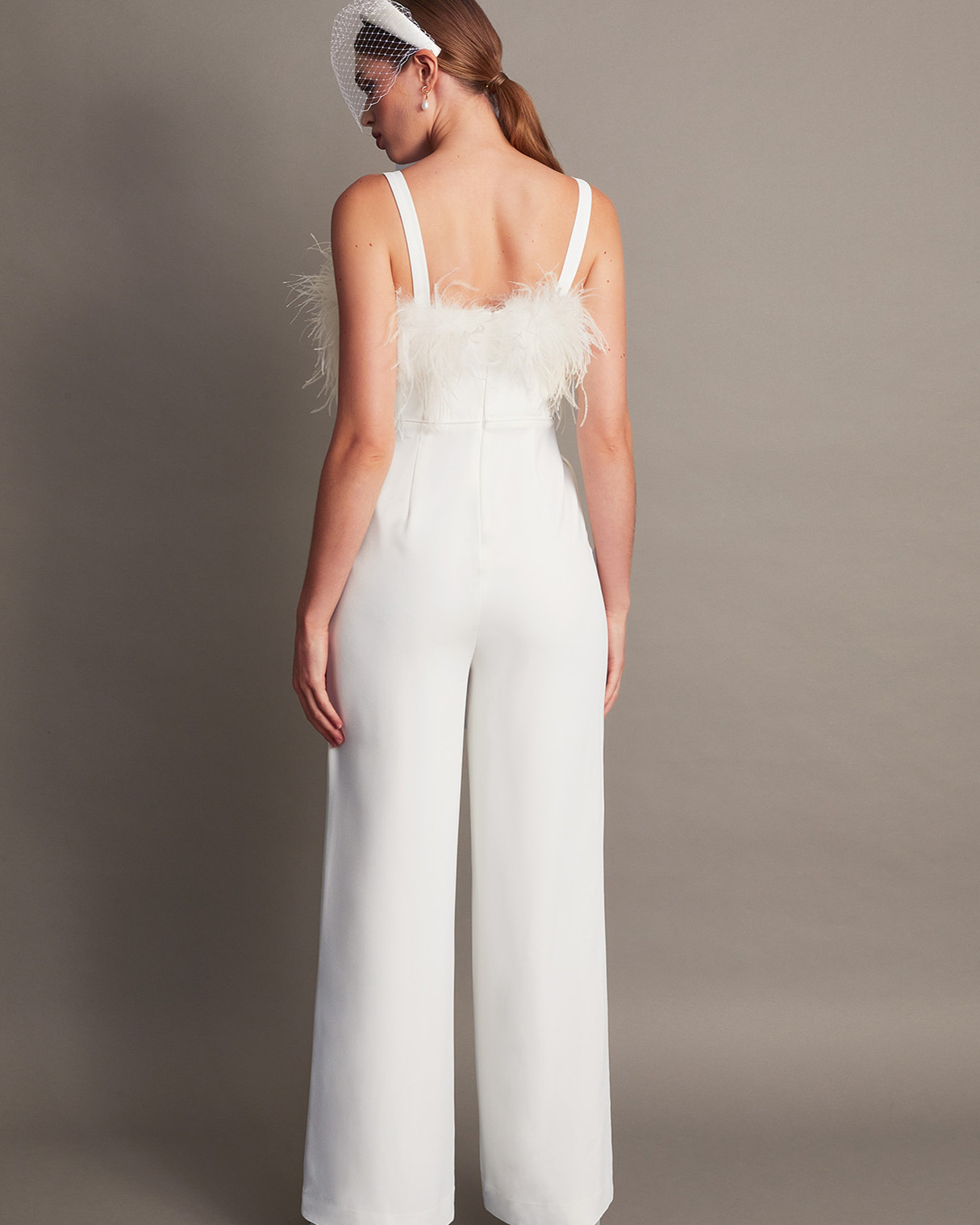 Monsoon Diane Feather Bridal Jumpsuit Viscose