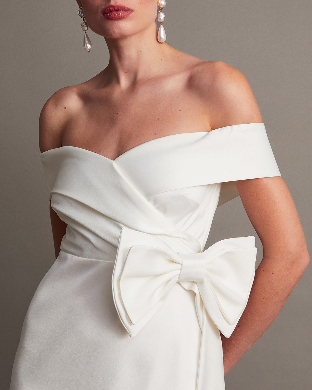 Monsoon Enrique Off-Shoulder Bridal Dress Viscose