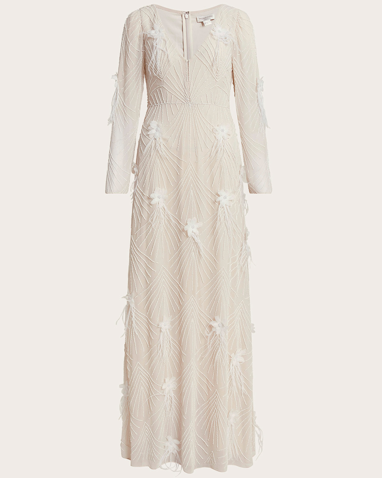 Monsoon Florence Embellished Bridal Dress Viscose