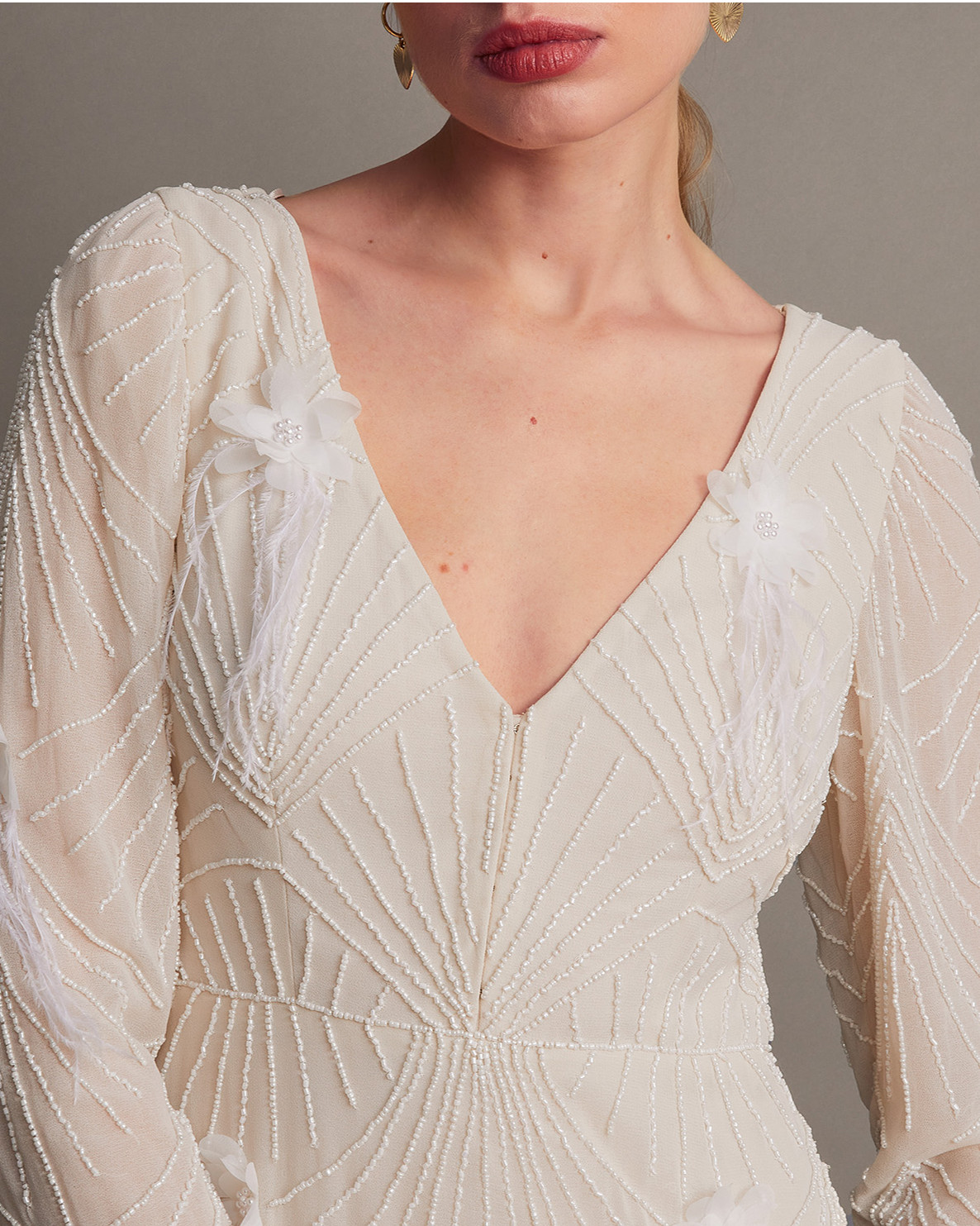 Monsoon Florence Embellished Bridal Dress Viscose