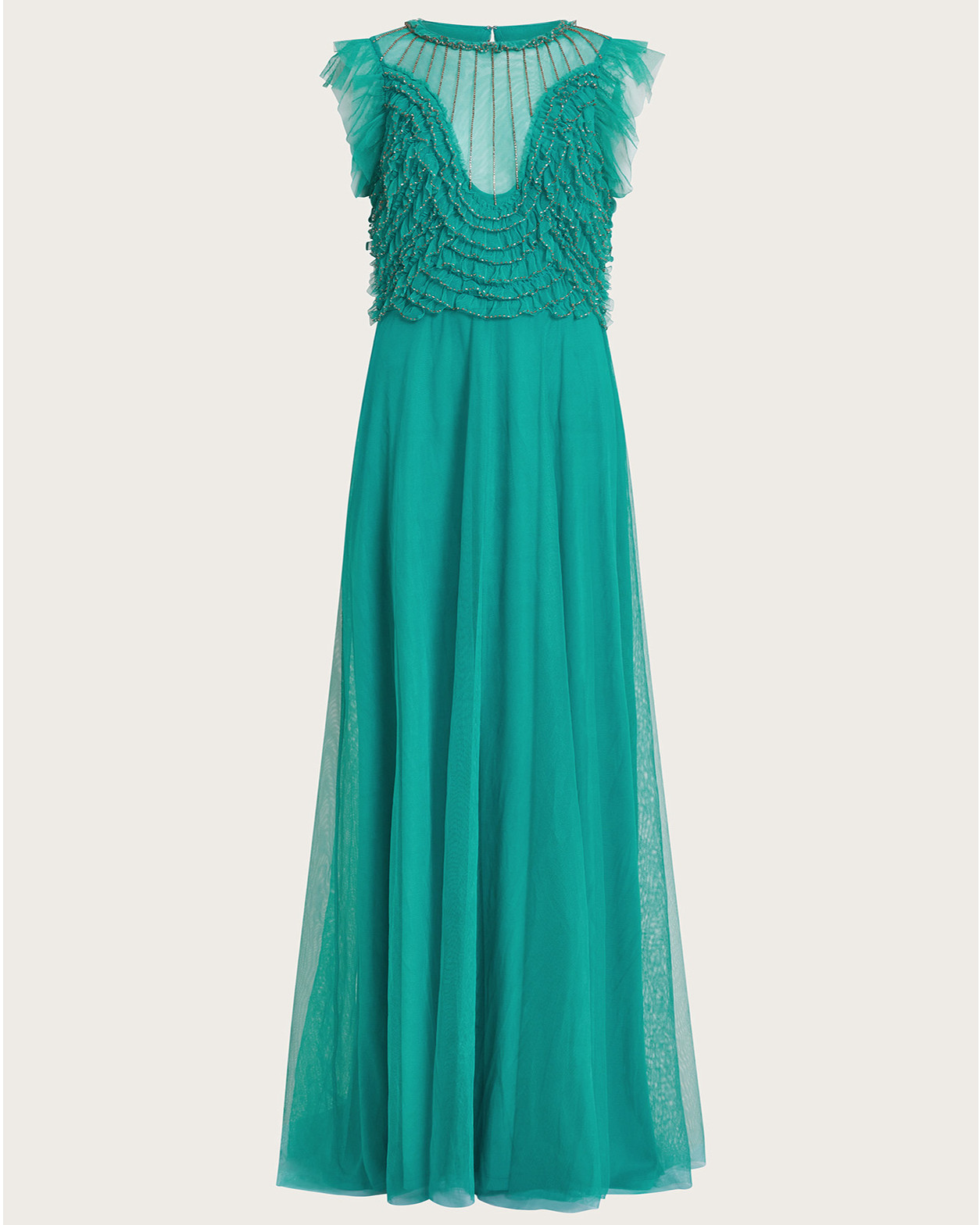 Monsoon Irina Hand-Embellished Maxi Dress Viscose