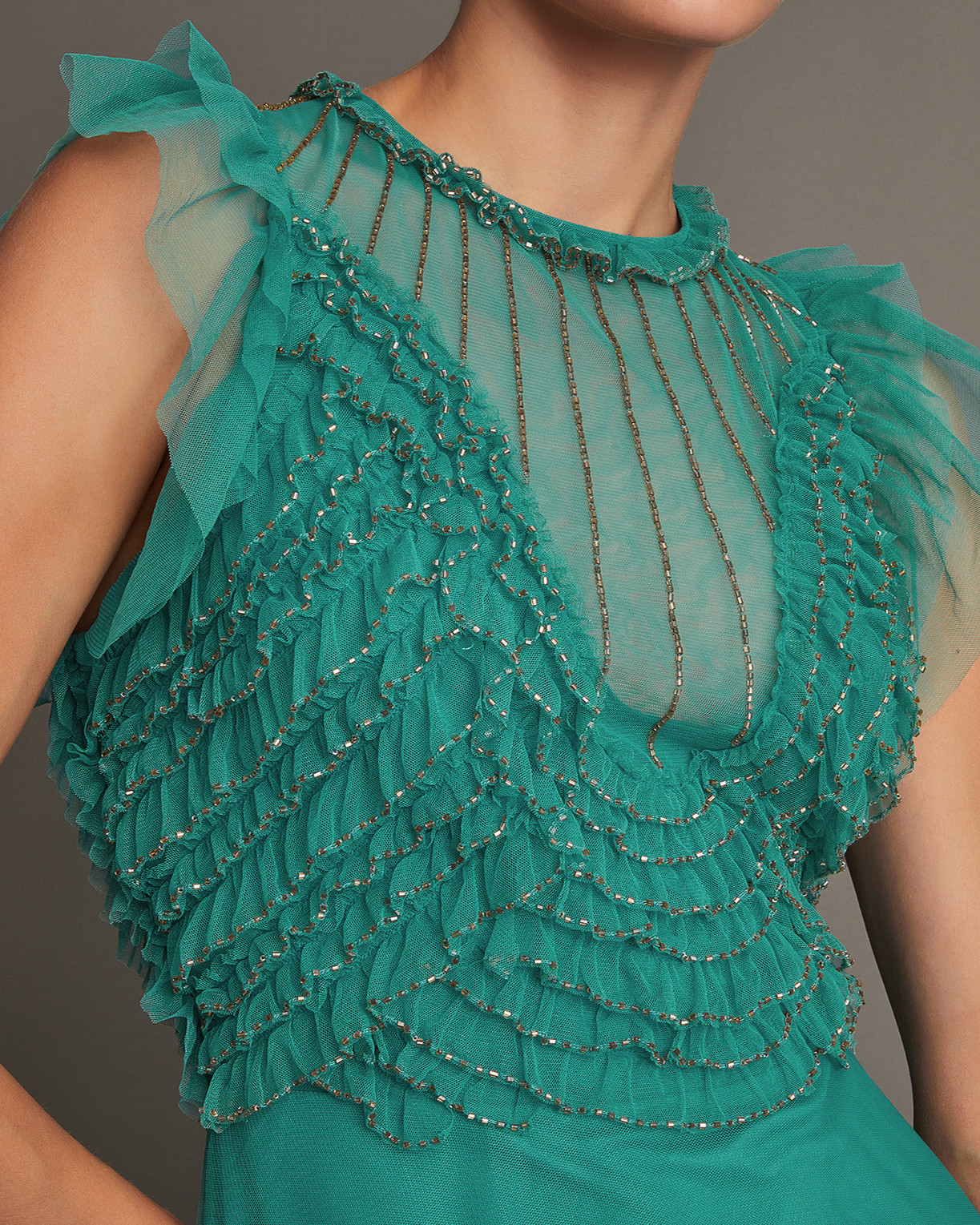 Monsoon Irina Hand-Embellished Maxi Dress Viscose