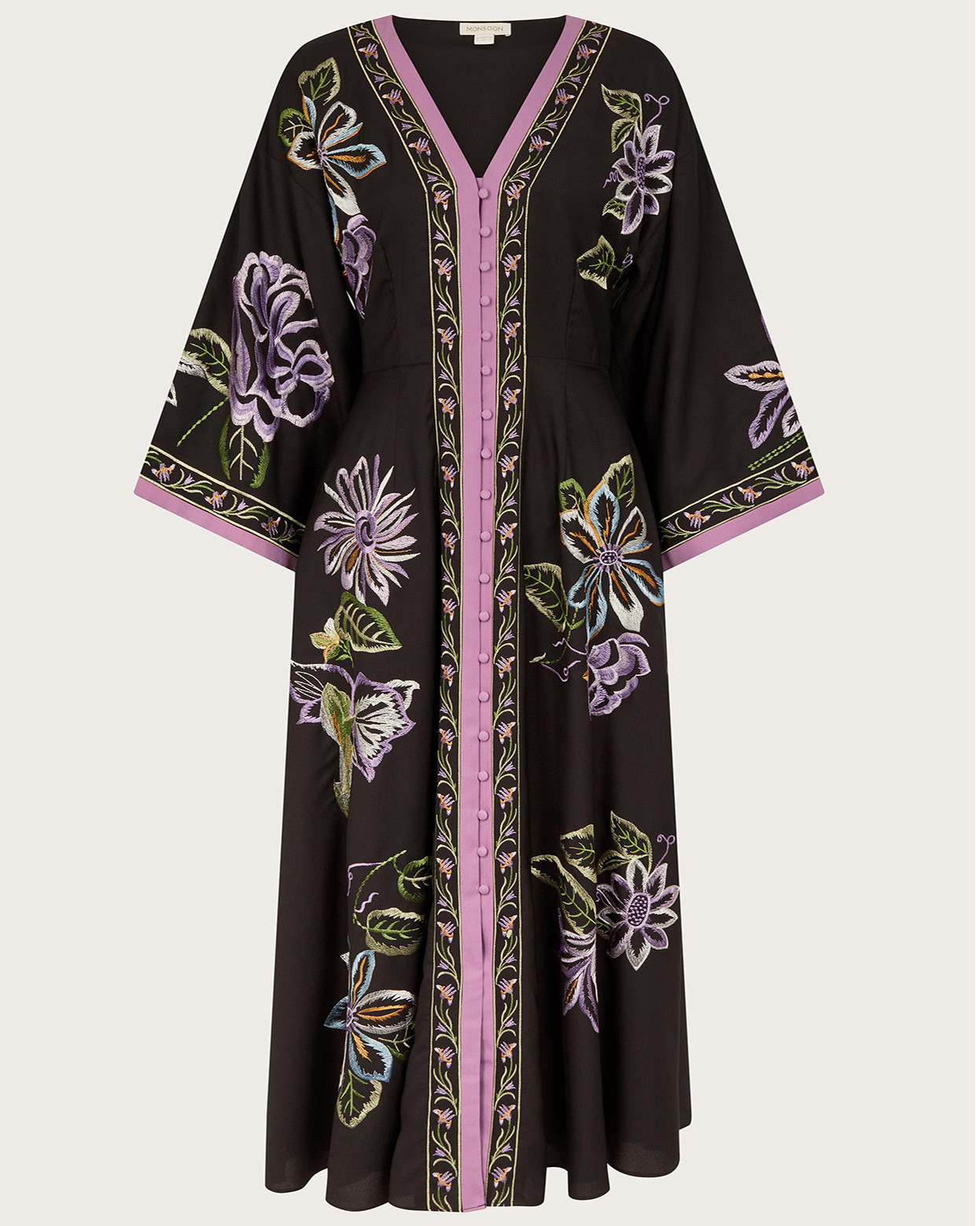 Monsoon Kaya Embroidered Dress Viscose