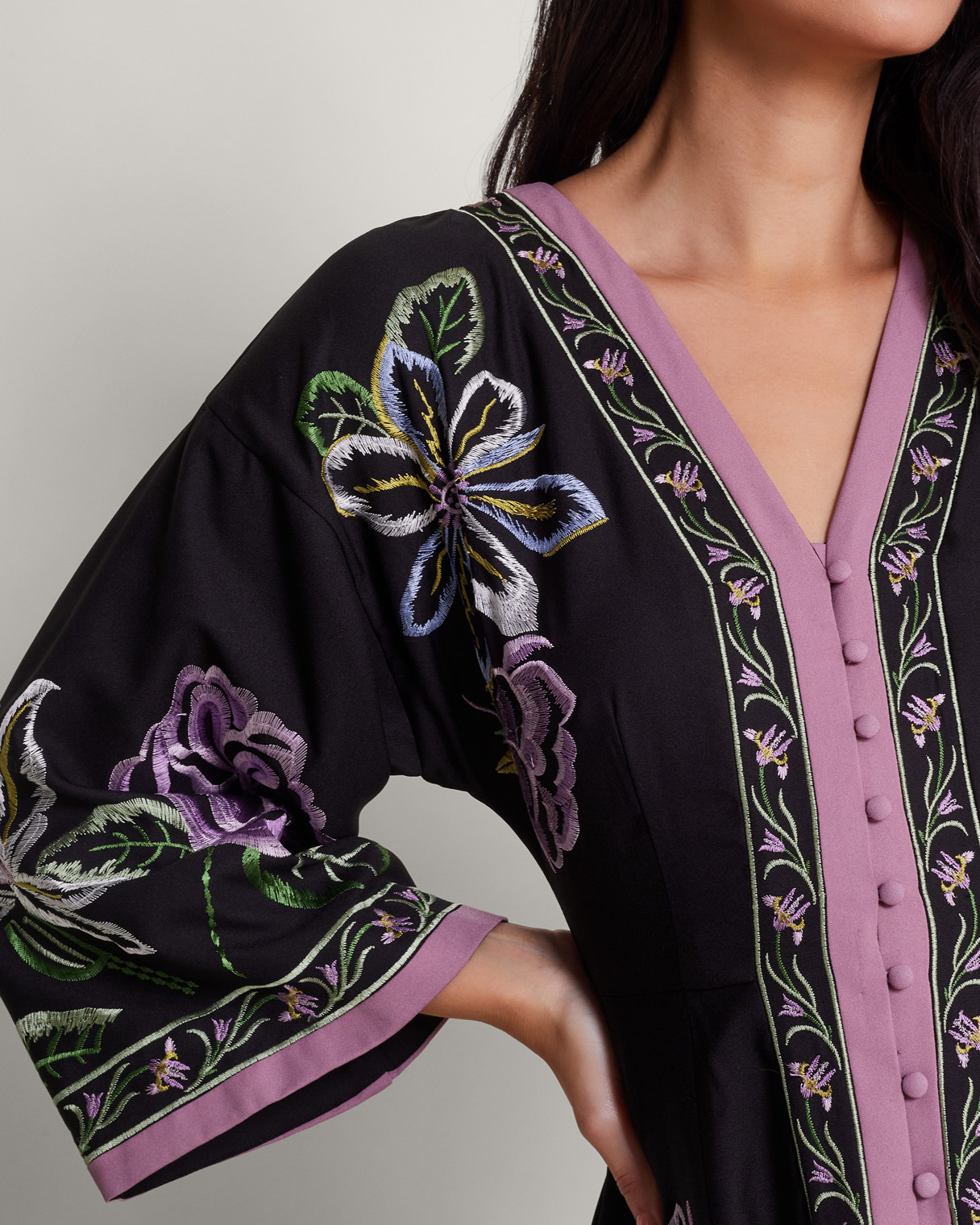 Monsoon Kaya Embroidered Dress Viscose