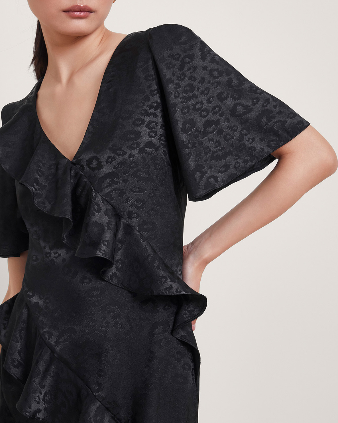 Monsoon Luna Satin Dress Viscose