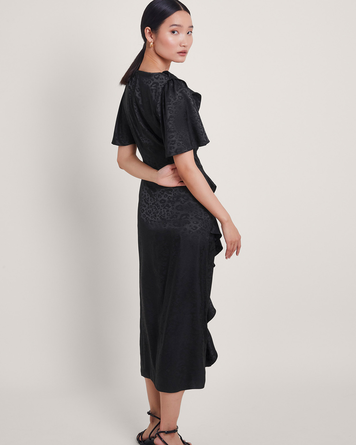 Monsoon Luna Satin Dress Viscose