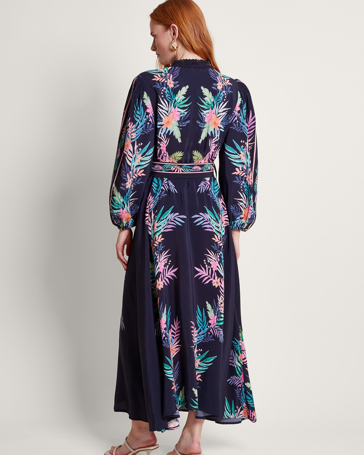 Monsoon Mirella Palm Shirt Dress Viscose