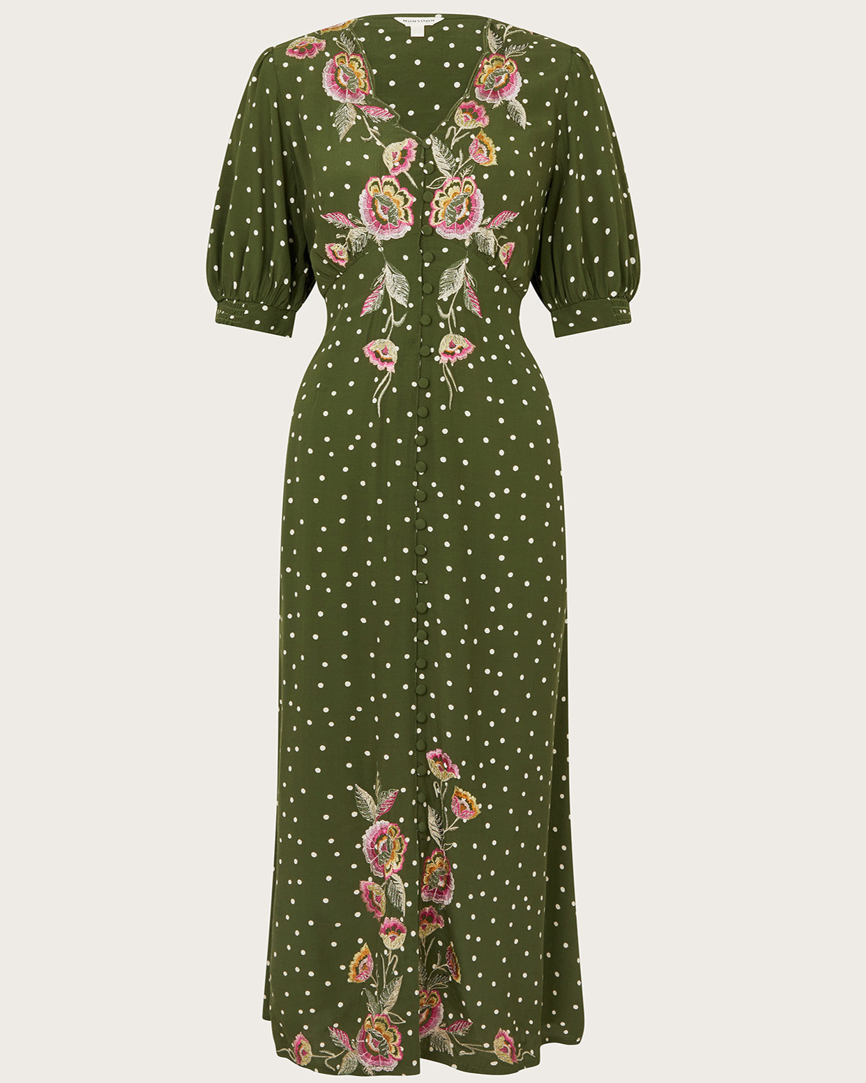 Monsoon Myla Embroidered Tea Dress Viscose