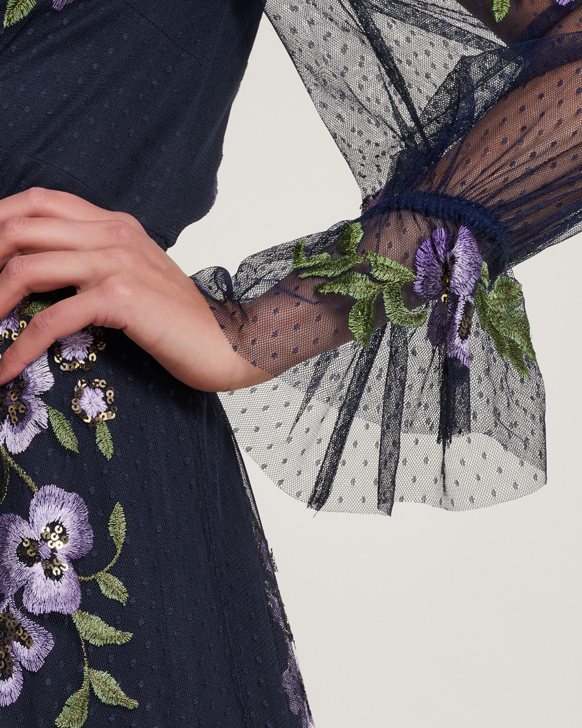 Monsoon Phoebe Embellished Tea Dress Viscose