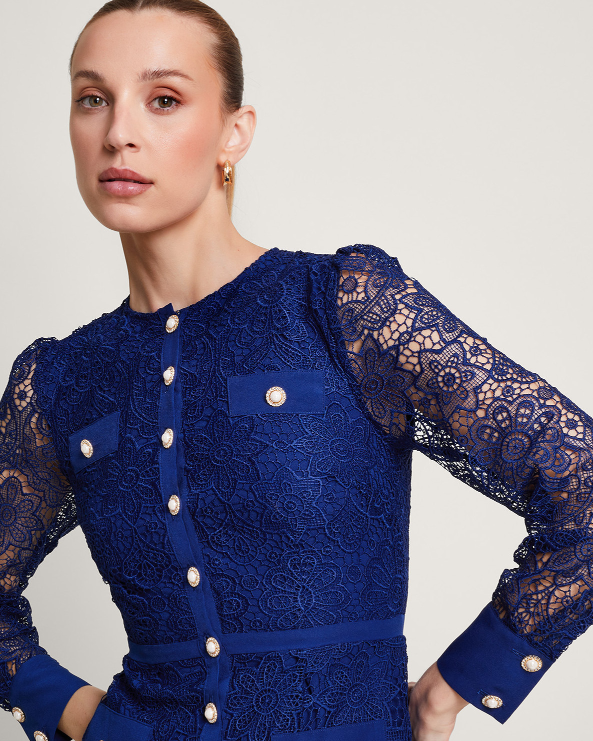 Monsoon Reyna Lace Dress Viscose