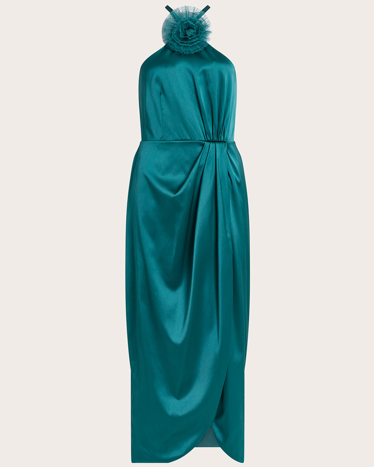 Monsoon Sabrina Corsage Halterneck Dress Viscose