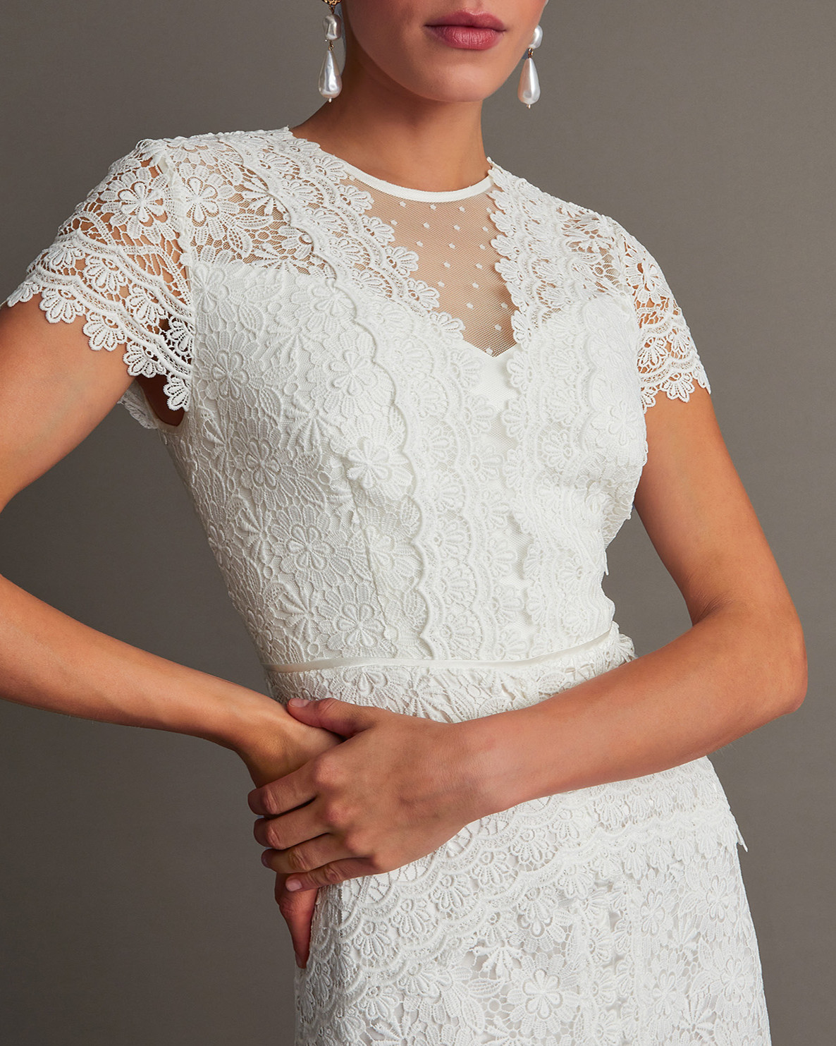 Monsoon Sienna Lace Bridal Dress Viscose