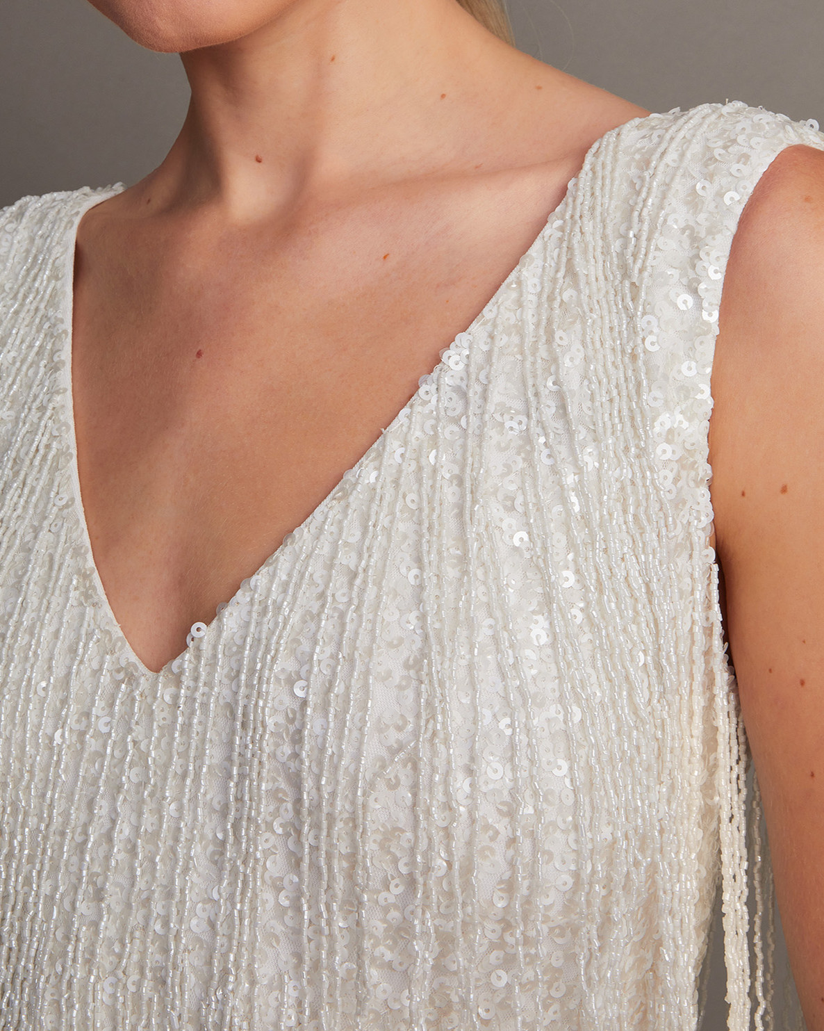 Monsoon Stevie Fringe Bridal Dress Viscose