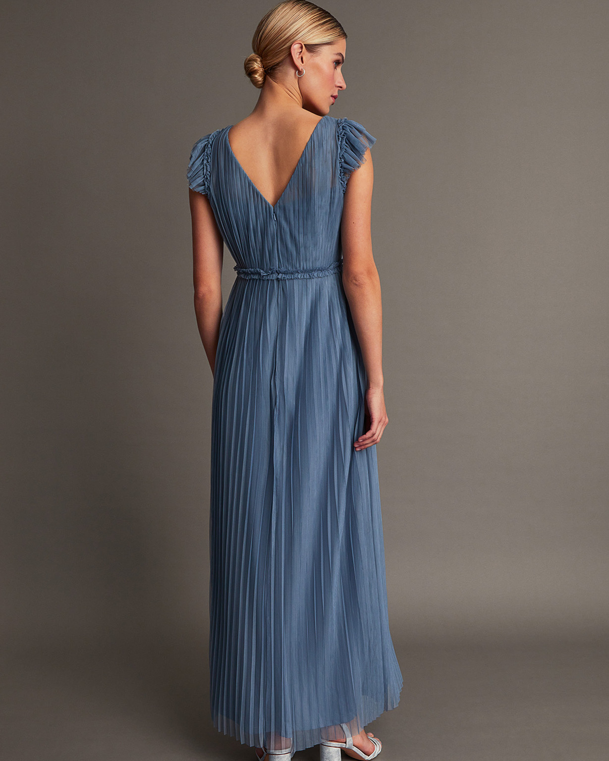Monsoon Wendy Pleated Maxi Dress Viscose